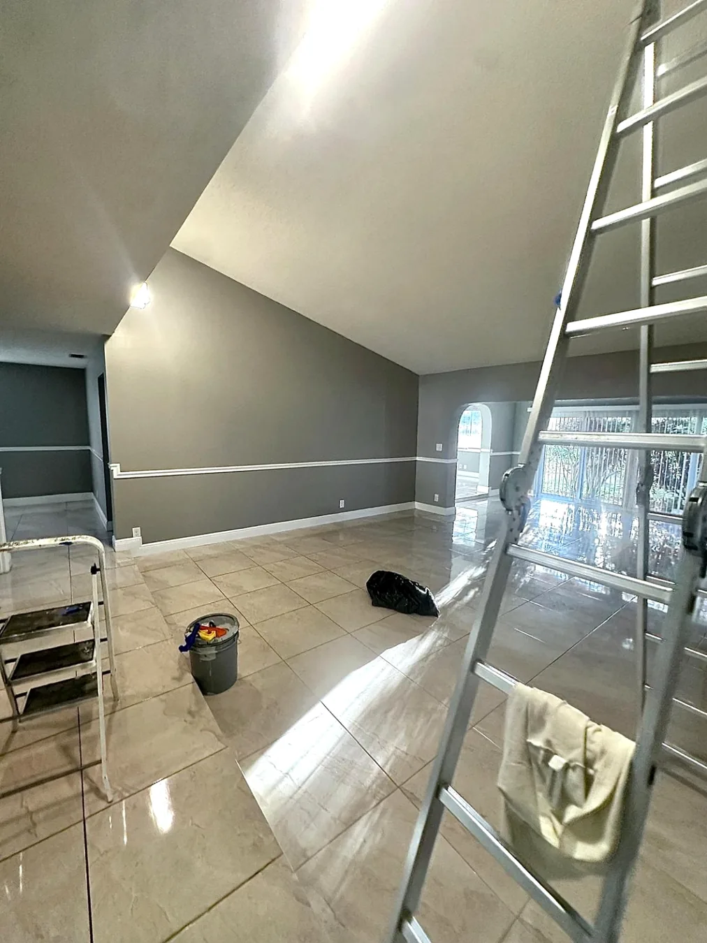 Gray interior painting project